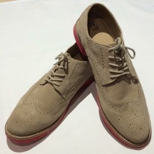 14th & Union Men’s Tan Suede Wingtip Casual Sz 16